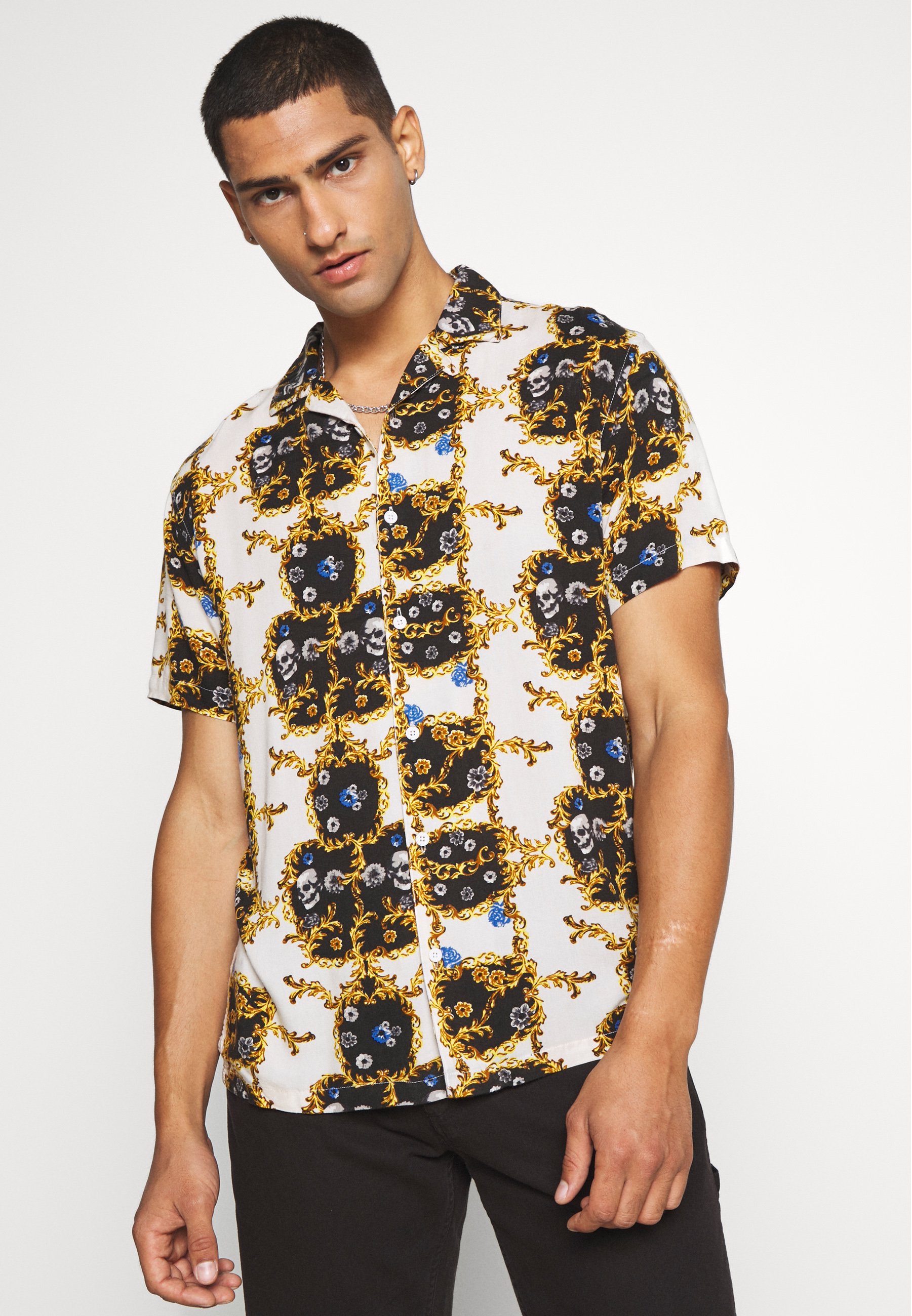 Brave Soul STEIGER - Shirt - ecru/multi 