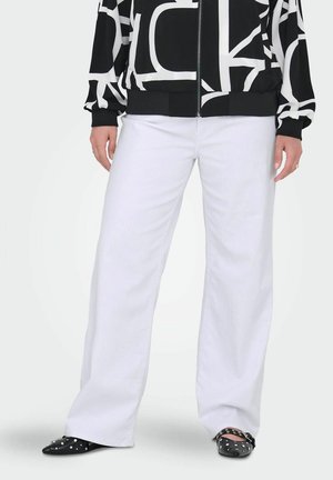 ONLY Carmakoma CARWILLY HOHE TAILLE WEITER BEINSCHNITT - Wide leg - white
