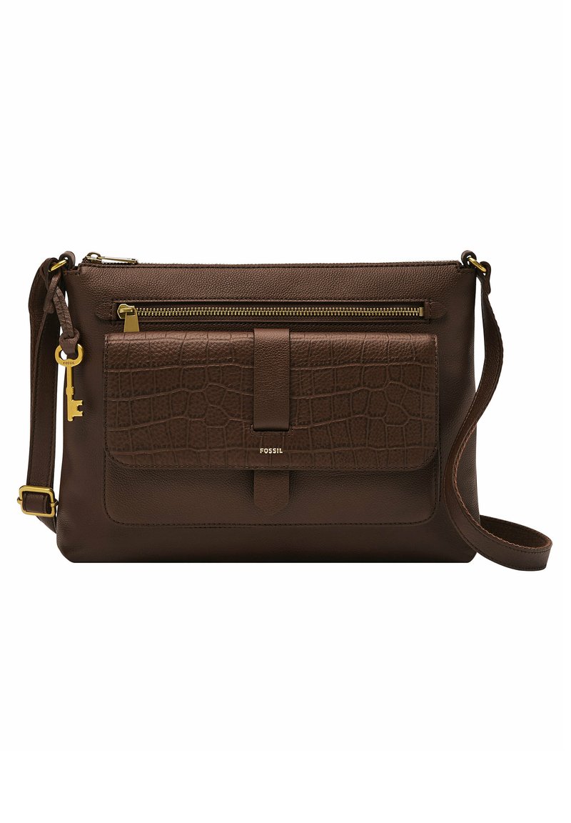 Sac Bandoulière En Cuir Marron FOSSIL - Occasion Bon état (légère Usure)