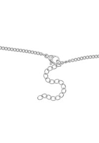 Zilveren sieradenketting met in elkaar grijpende schakels, met een kenmerkend S-vormig ontwerp en een karabijnsluiting voor een veilige bevestiging.