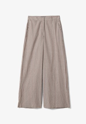PIOMBO, WIDE-LEG CHINO TROUSERS - Pantalon classique - white brown