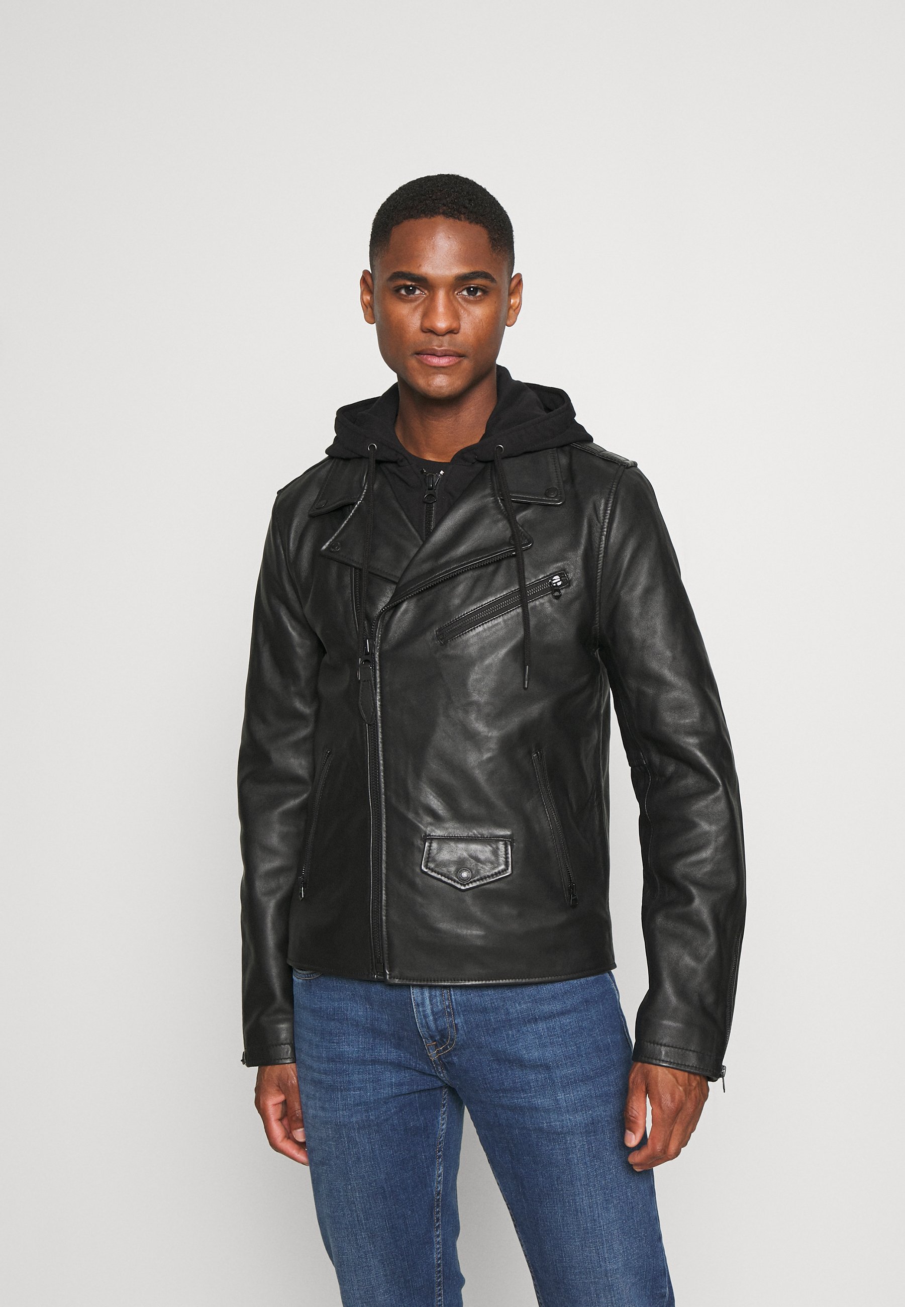 Schott PERF - Giacca di pelle - black/nero - Zalando.it