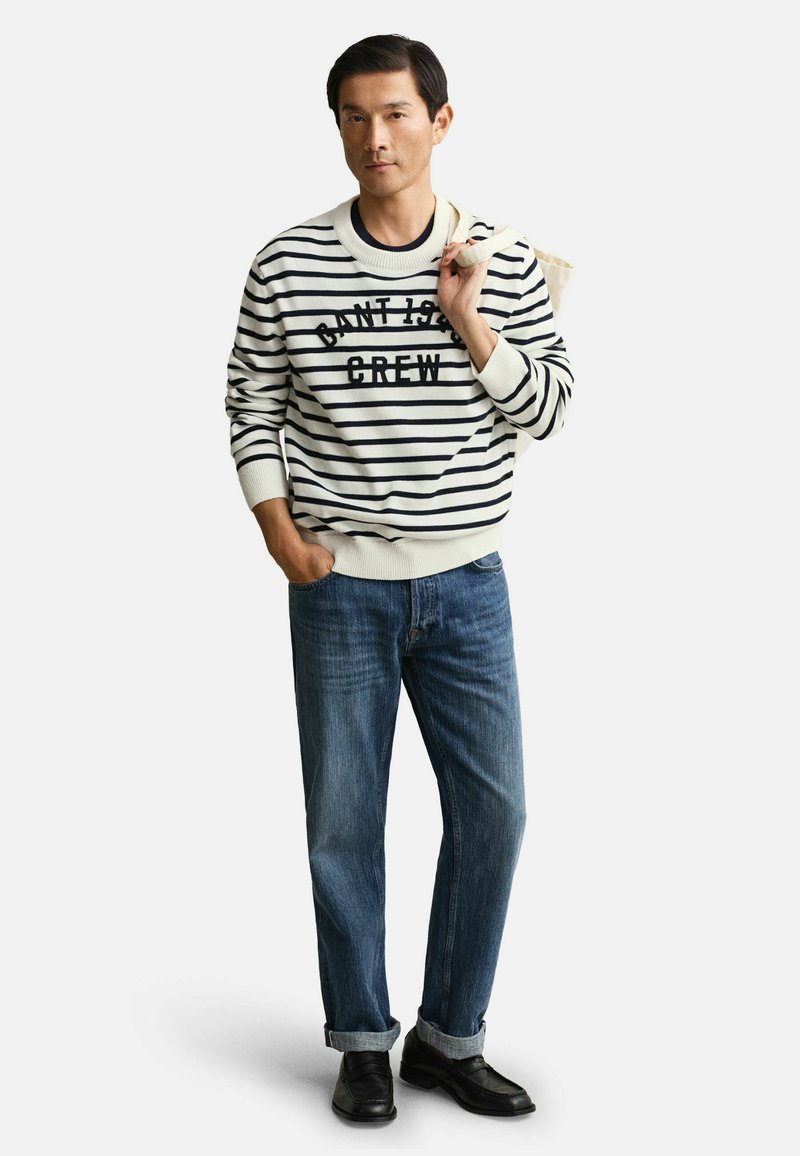 GANT BRETON STRIPED GRAPHIC - Svetr - eggshell