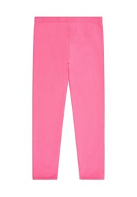Roze leggings gemaakt van zachte, rekbare stof. Heeft een eenvoudig, aansluitend ontwerp met een elastische tailleband en een gladde, naadloze zoom.