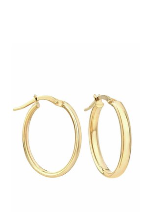 KARAT OVAL DOME TUBE FINE HOOP - Korvakorut - yellow gold-coloured