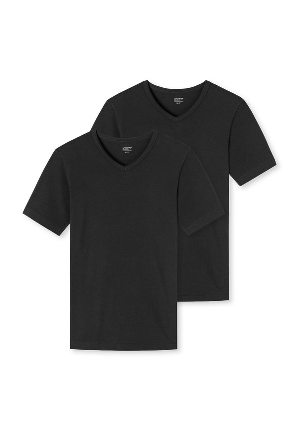 4ER PACK V AUSSCHNITT - Basic T-shirt - schwarz weiß3