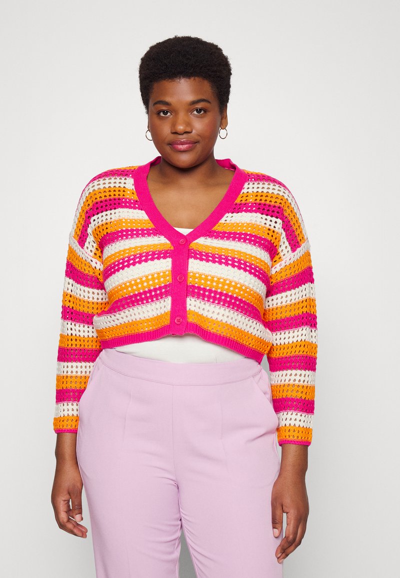 Noisy May Curve NMHOPE KNIT CARDIGAN CURVE - Chaqueta de punto - pink yarrow