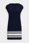 TWO TONE CAP SLEEVE SHIFT SWEATER DRESS - Obleka/pulover - refined navy/white