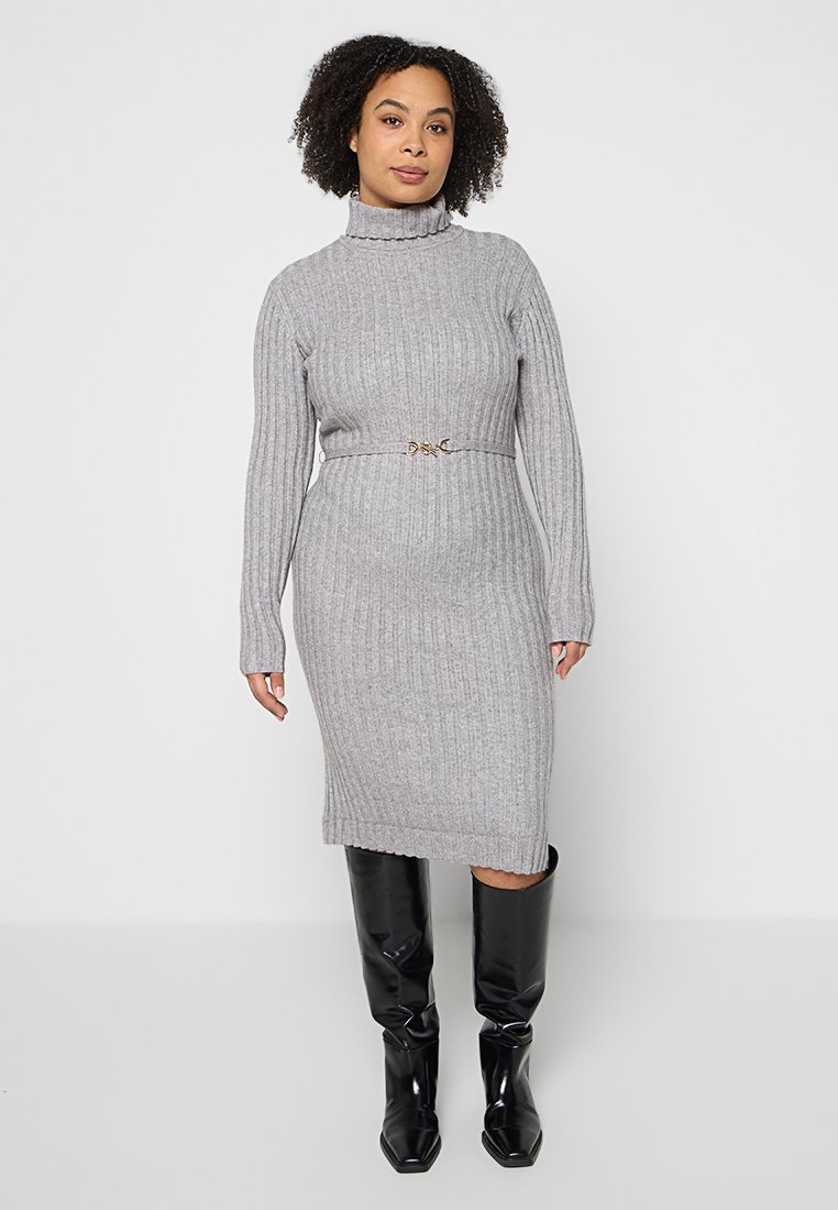 Apart Gebreide jurk grijs