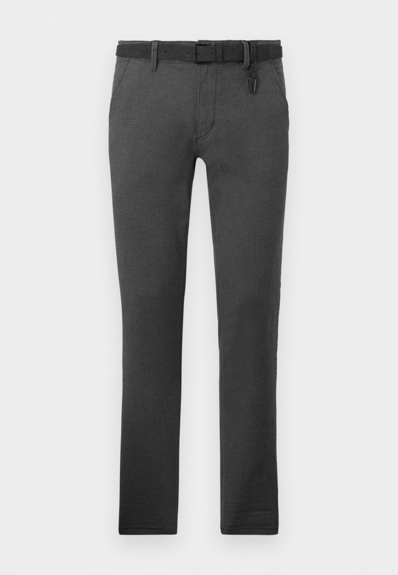 TOM TAILOR DENIM STRUCTURED STRAIGHT - Chino - anthracite/antraciet TOM TAILOR DENIM STRUCTURED STRAIGHT - Chino - anthracite/antraciet