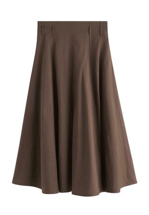 Lindex, LINDEX MIDI SKIRT LINDEX - Gonna a campana - dark dusty brown