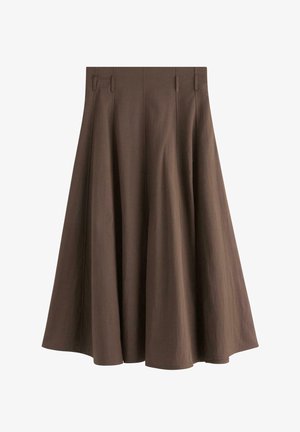 Lindex, LINDEX MIDI SKIRT LINDEX - Gonna a campana - dark dusty brown