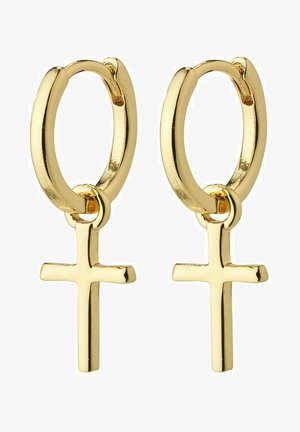 DAISY UNISEX HOOP CROSS - Auskarai - gold plated
