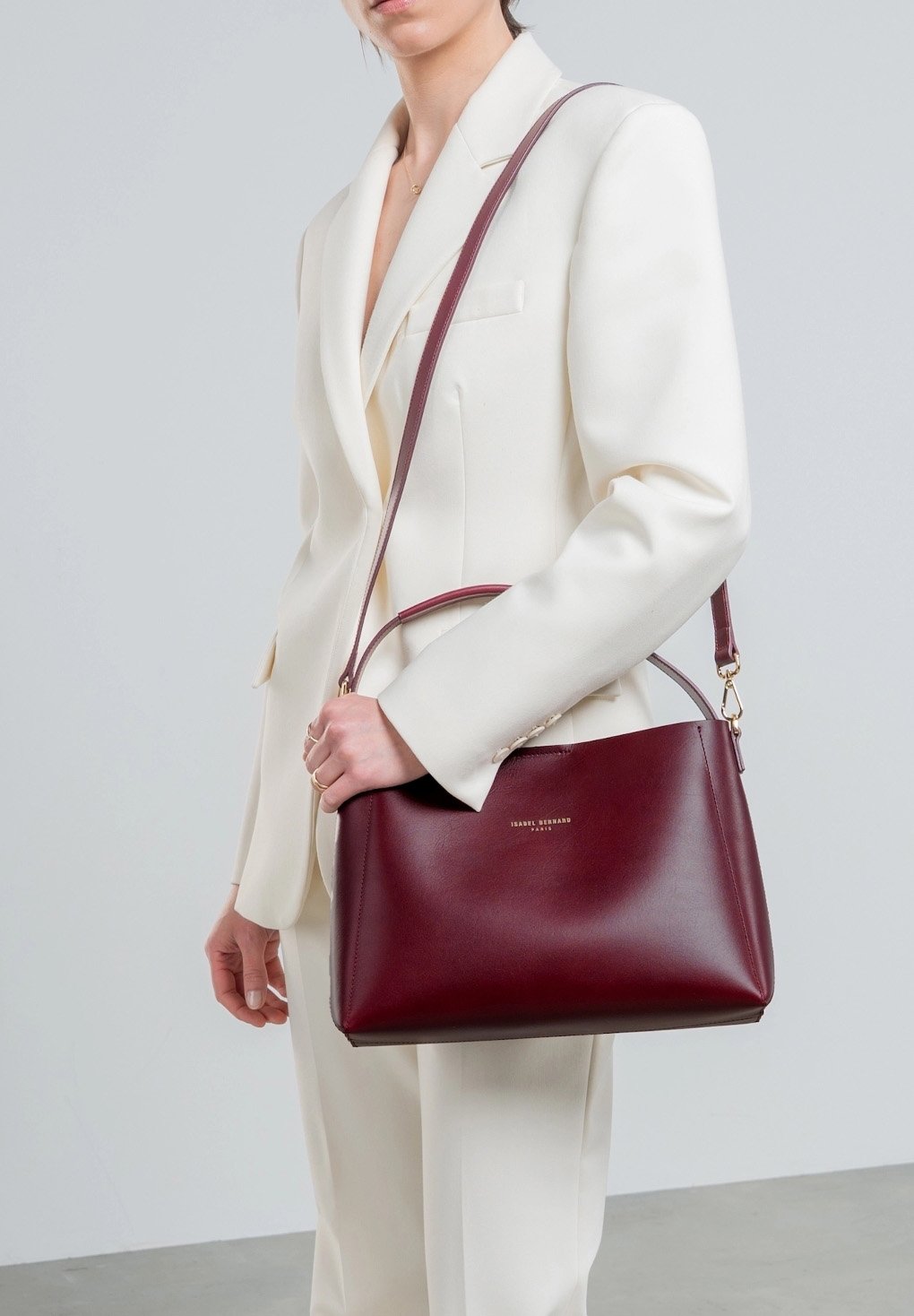 Isabel Bernard Sac A Main Cuir Bordeaux Isabel Bernard Sac à Main