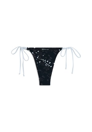 STAMPA FLOREALE CON CHIUSURA A LACCETTI - Bikini bottoms - nero