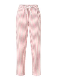 Gestreepte broek in roze en wit. Gemaakt van een lichtgewicht stof. Elastische tailleband met trekkoord. Rechte pijpen, tot halverwege de kuit.