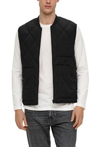 s.Oliver LICHTE BODYWARMER MET STIKNADEN - Weste - schwarz