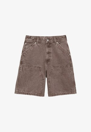 PULL&BEAR, RELAXED-FIT CARPENTER - BERMUDA SHORTS - Short en jean - brown