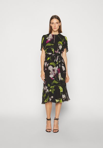 Erdem BELTED SHORT SLEEVE DRESS - Jurk - black