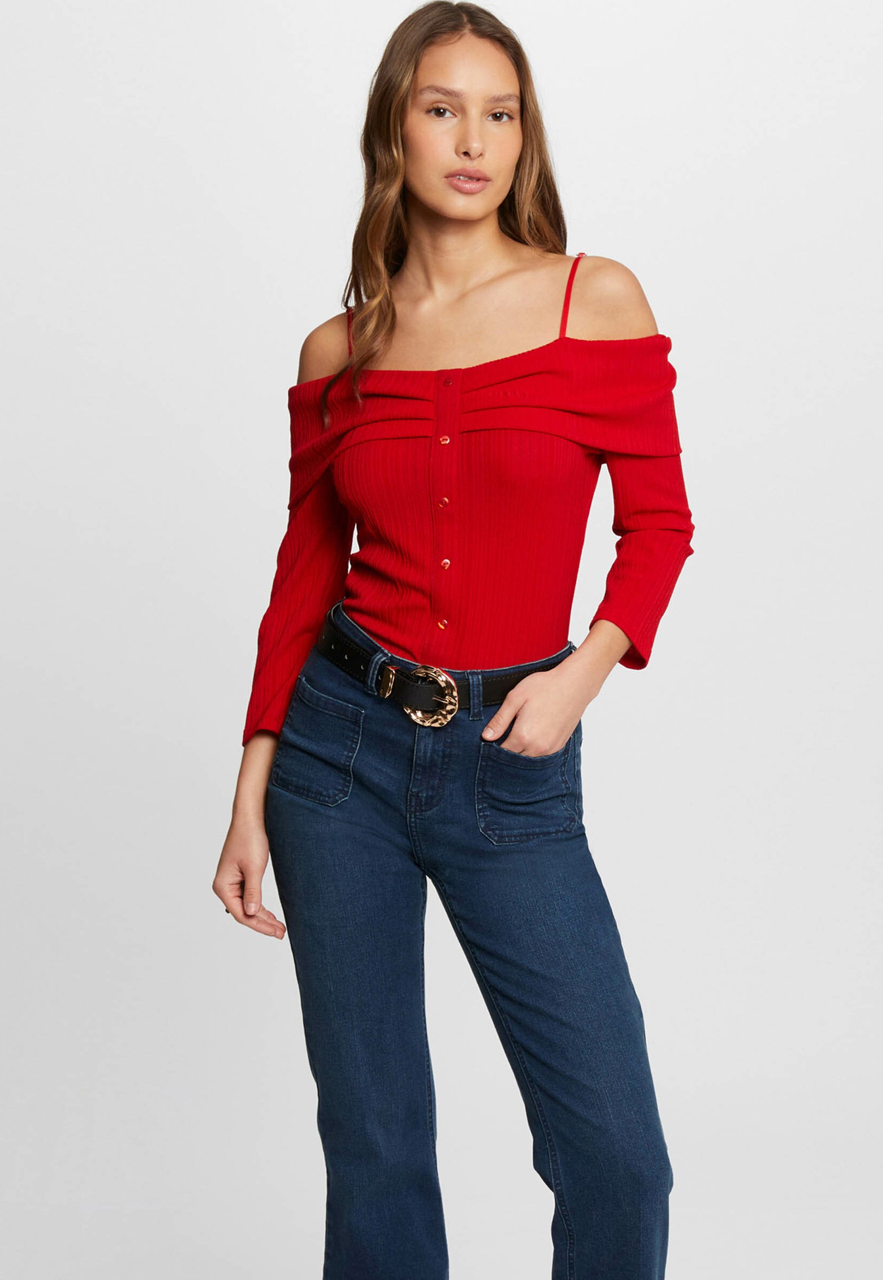 Pantalon Morgan Taille 34 Rouge - Femme, Coton Elasthane, Classique