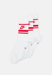 EVERYDAY ESSENTIAL CREW STRIPES UNISEX 3 PACK - Sokid - white/university red/university red