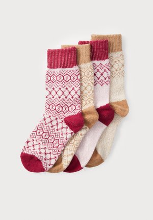 ONLINE WOMEN COSY SOCKS 4 PACK - Strømper - anemone