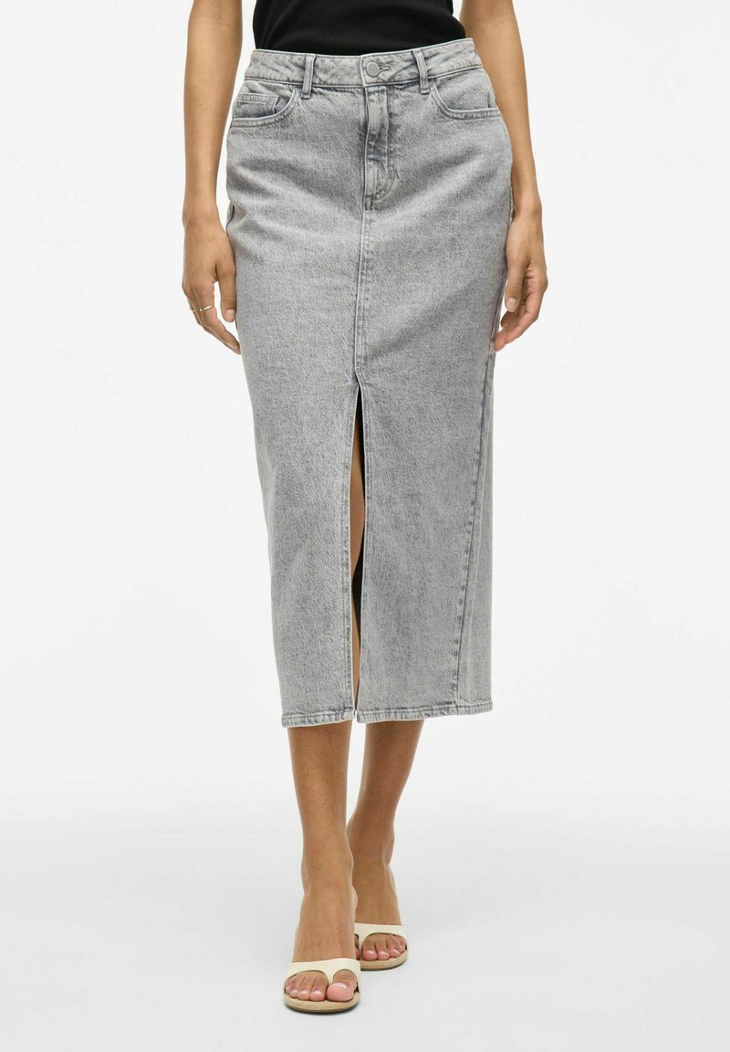 VILA MIDI - Pliiatsseelik - light grey denim