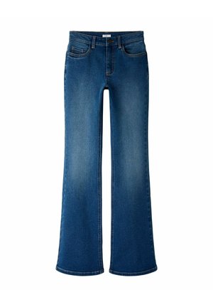 Flared denimjeans i en mellemblå vask. Har fem lommer, en knaplukning og kontrastsyning. Blød tekstur og klassisk pasform.