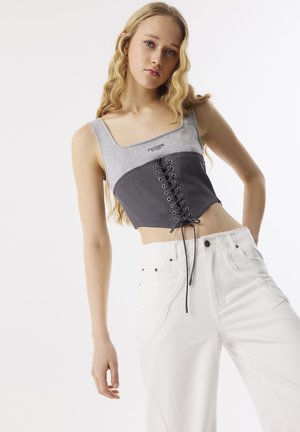 SLIM FIT CORSET EFFECT - Top - grey