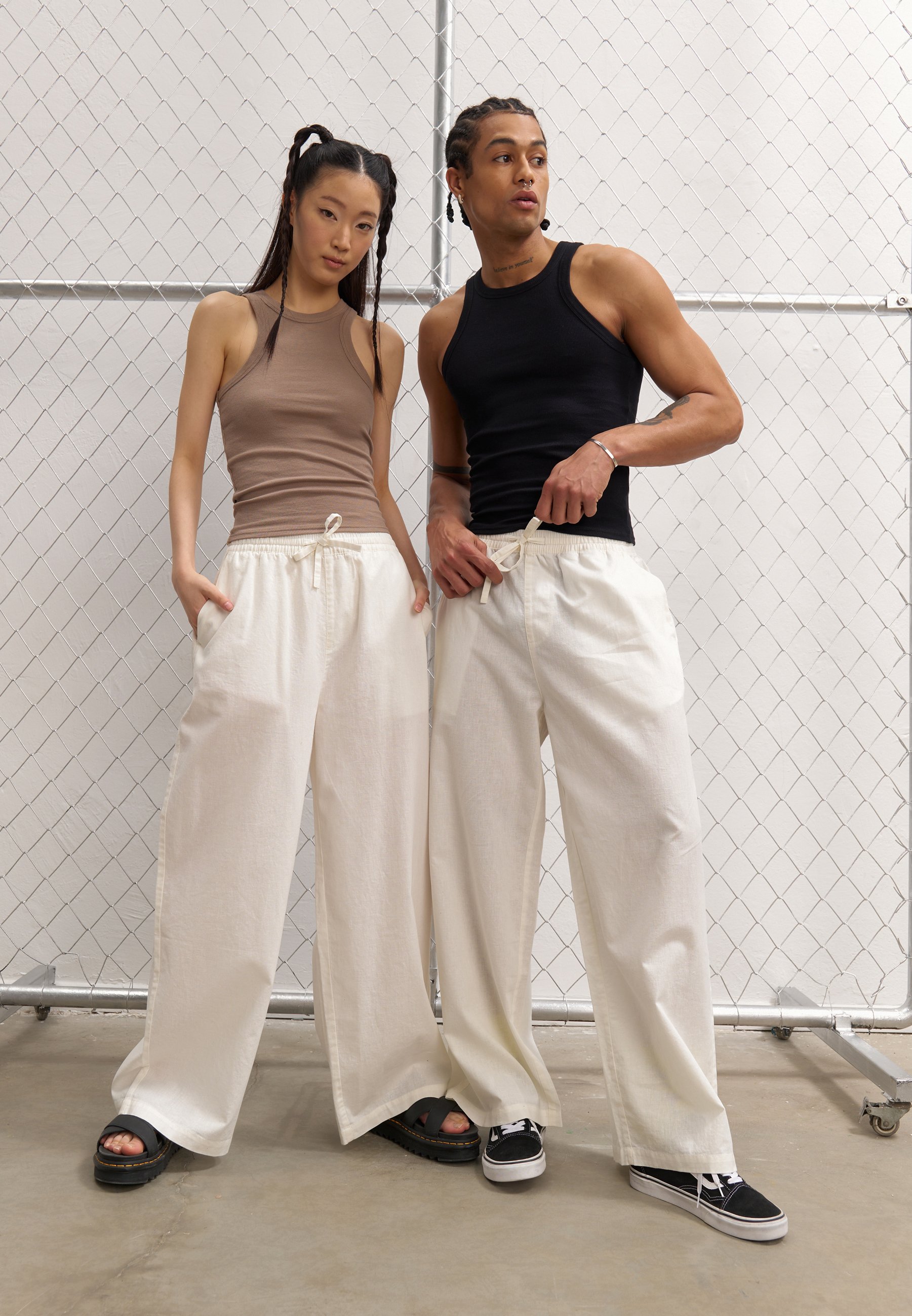 【YOURNUS】Tsuyu Linen Wide Pants Wave Linen Full Pants – La Garçonne