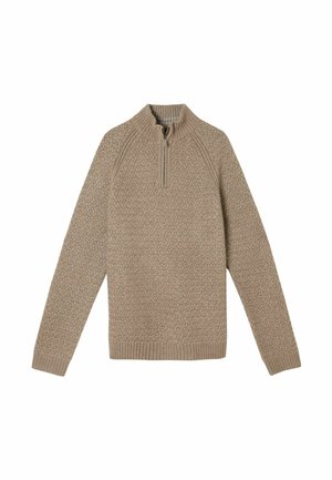 REGULAR FIT  HALF NECK  - Strickpullover - dark natural