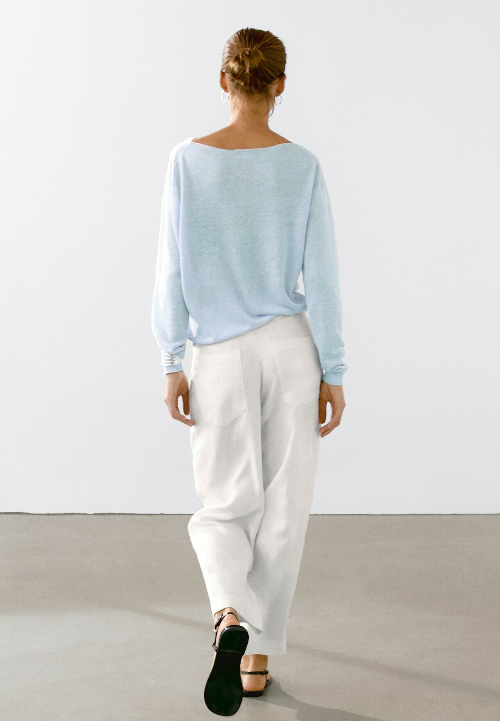 Massimo Dutti BOAT NECK WITH LONG SLEEVES - Jumper - light