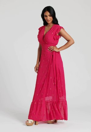 SUMMER SEQUIN DETAIL WRAP - Vestido informal - pink