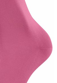 Fuchsia kniehohe Socke aus weichem, dehnbarem Material. Verfügt über eine glatte Textur und ein nahtloses Design, das an der Zehenpartie sanft zuläuft.