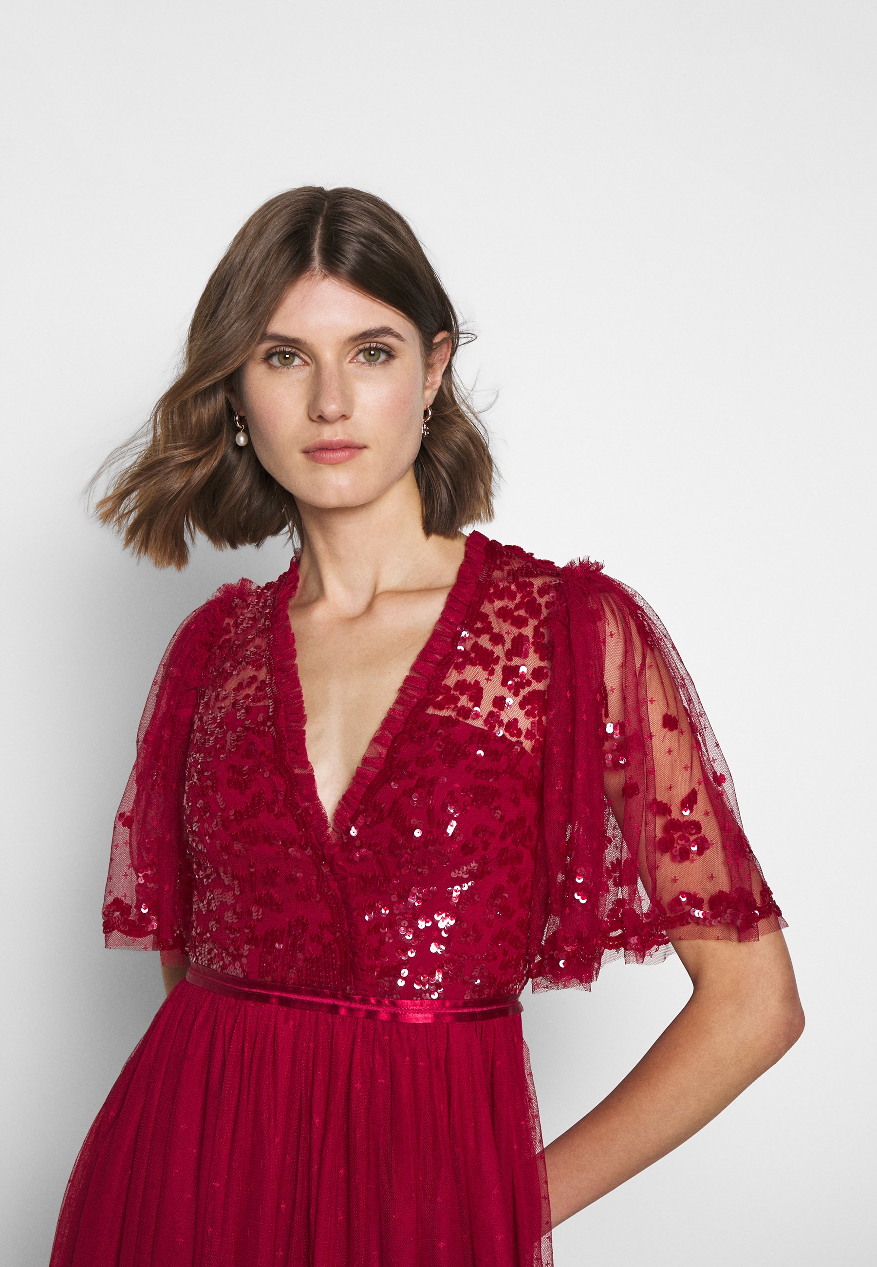 Needle & Thread PATCHWORK BODICE BALLERINA DRESS EXCLUSIVE Needle & Thread PATCHWORK BODICE BALLERINA DRESS EXCLUSIVE - Cocktailkjole - deep red