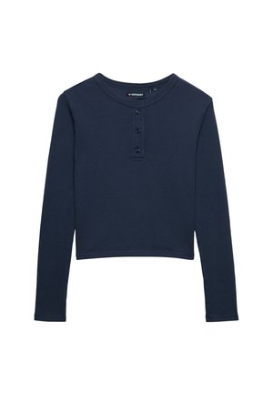 Superdry & Co, SUPERDRY ATHLETIC ESSENTIAL WAFFLE BUTTON LONG SLEEVE TOP - Langærmet T-shirt - standard navy