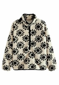 Next BORG HALF ZIP - Fleecetrøjer - black white floral
