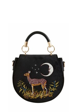 DEER MOON EMBROIDERED SADDLE - Sac à main - black