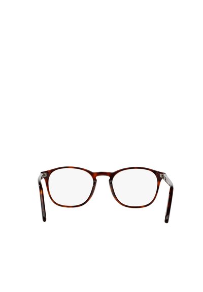 Montures de lunettes rectangulaires en écaille marron avec verres transparents et branches fines, vues de face sur fond blanc.