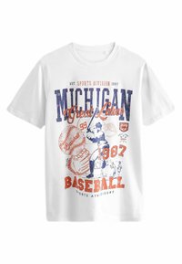 Next AMERCIAN BASEBALL RELAXED FIT - T-shirt med print - ecru white