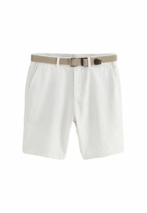 REGULAR FIT BELTED CHINO - Shorts - white