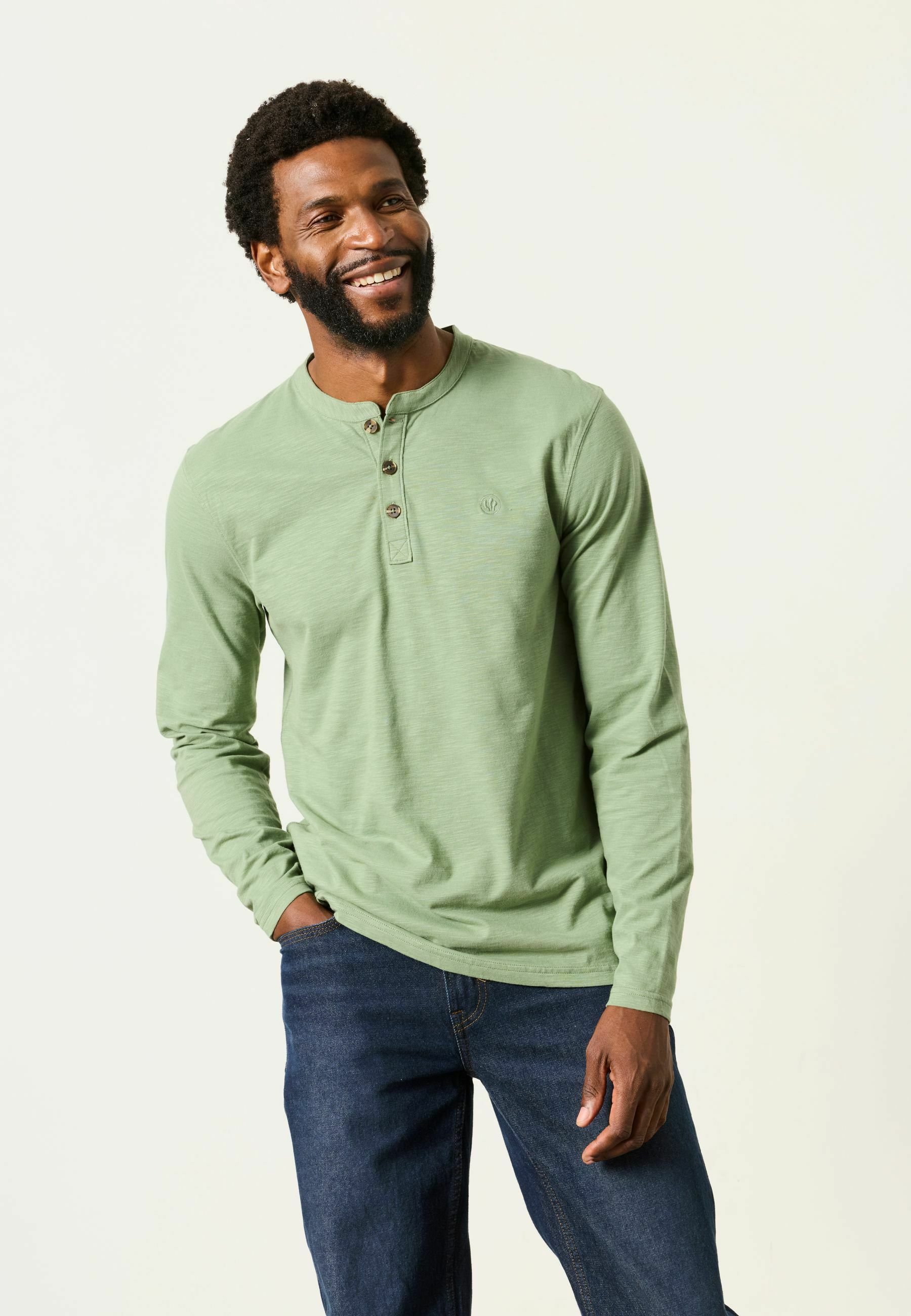 FatFace LONG SLEEVE WOODSIDE T-SHIRT - Longsleeve - dusky green