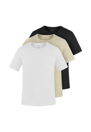 3 PACK - T-Shirt basic - beige/schwarz/weiß