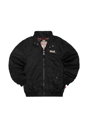 Lonsdale, LONSDALE HERREN JACKE SCHMALE PASSFORM AKELD - Bombera - black ecru tartan