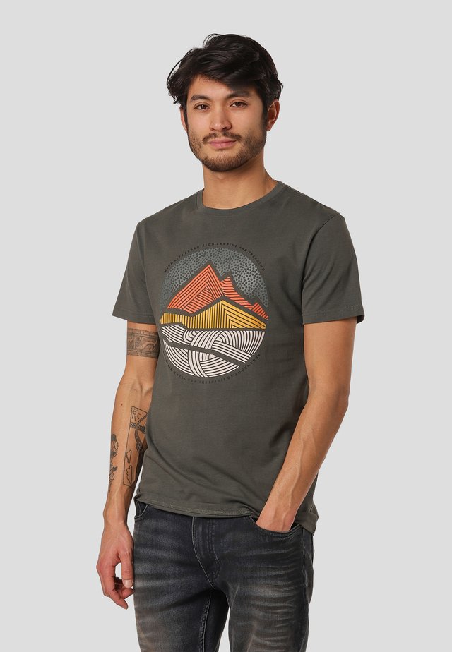 T-shirt print - dusty bottle green