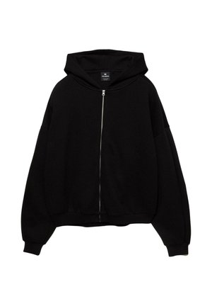 PLEATED - Felpa con zip - black