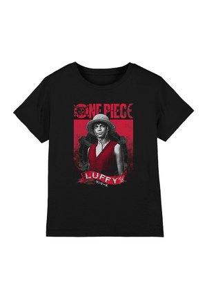 LUFFY ETCHED PORTRAIT - Print T-shirt - black