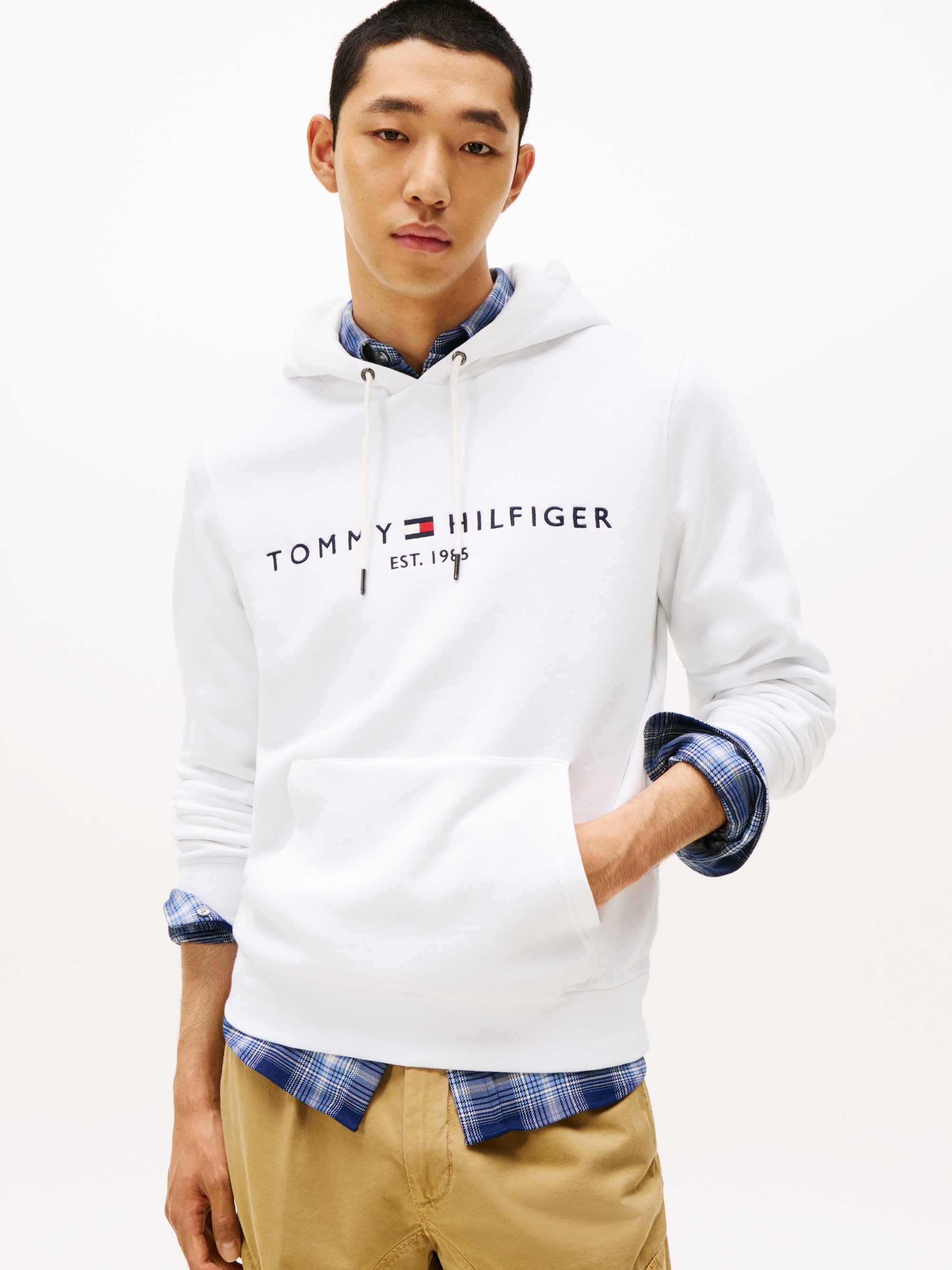 Tommy Hilfiger LOGO HOODY Kapuzenpullover white/weiß