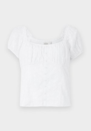 Hollister Co. SLIM PRETTY BUTTON THRU - Blouse - bright white