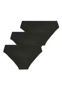 Set di slip in cotone neri, caratterizzati da un design semplice con taglio a vita media, texture liscia e senza motivi o hardware visibili.
